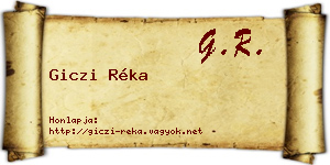 Giczi Réka névjegykártya